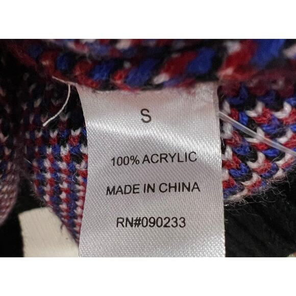 PACSUN Red tartan plaid oversized cardigan sweater sz S - Picture 5 of 5